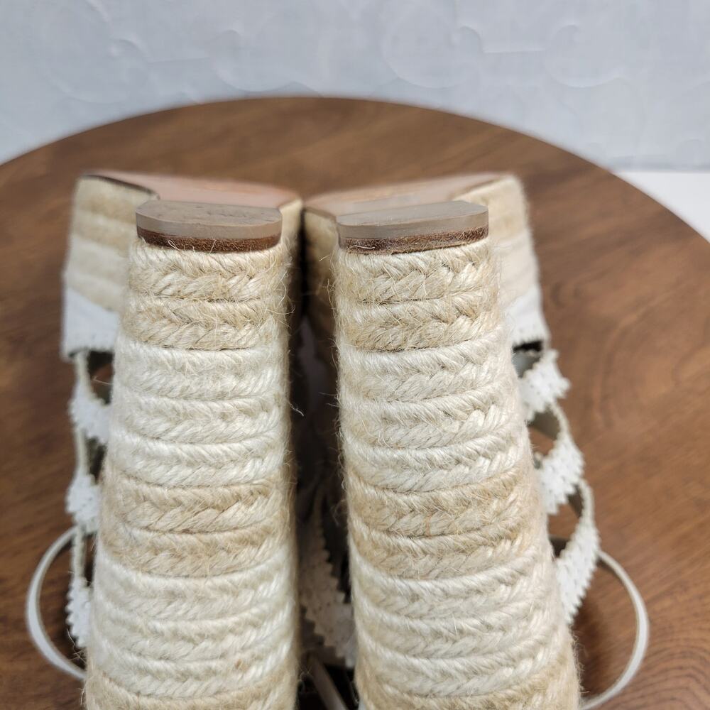 Balenciaga Womens Arena Wedge Sandals 39 US 9 White Strappy Espadrille Platform - Picture 9 of 14